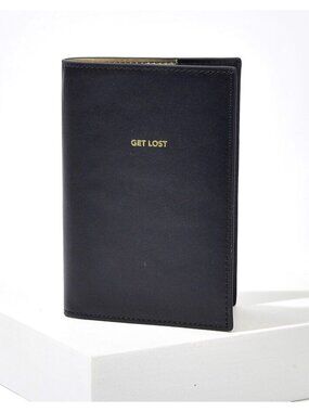 India Hicks Get Lost Passport Case Unisex Navy Leather ID Retired